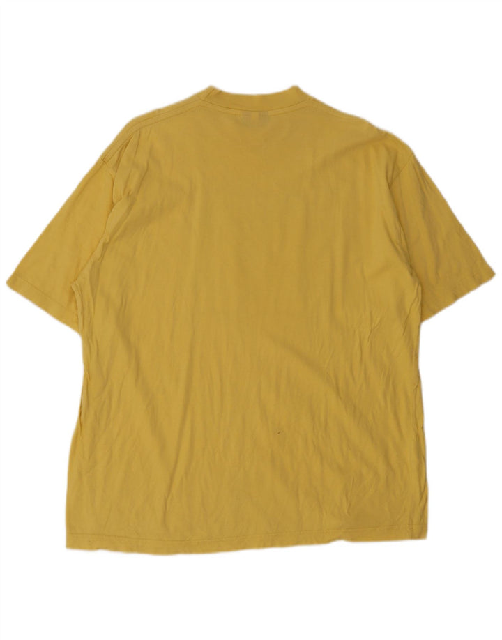 Stefanel T-shirt grafica da uomo grande in cotone giallo