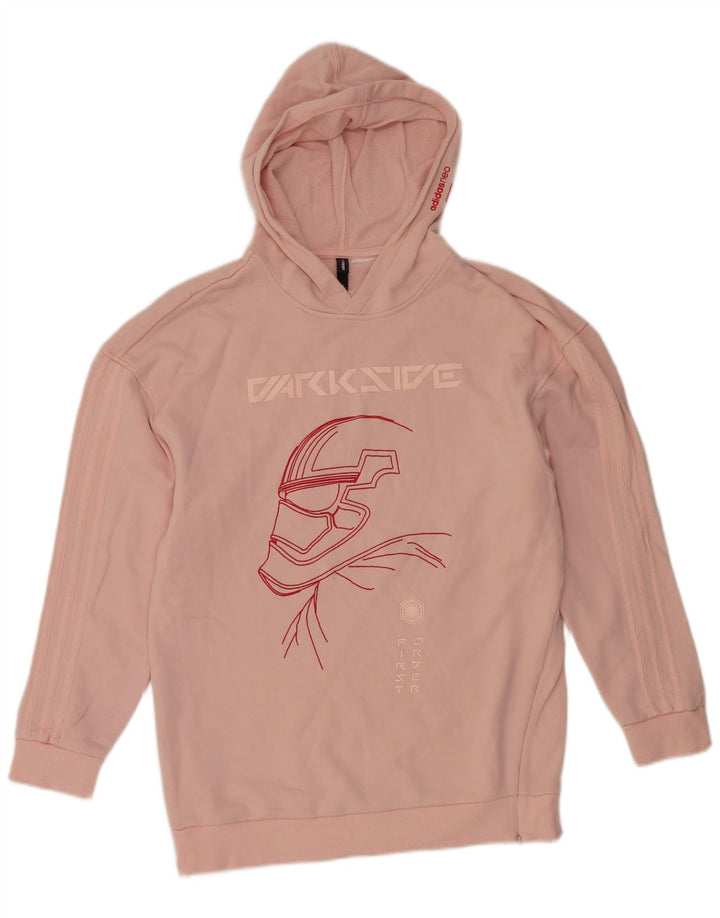 Felpa con cappuccio oversize grafica Adidas da donna UK 14 rosa medio