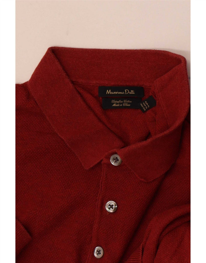 Polo da uomo Massimo Dutti XL in cotone rosso