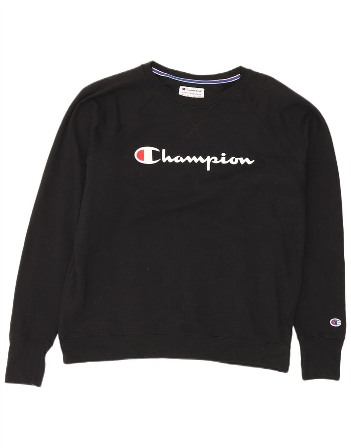 Felpa con grafica oversize da donna CHAMPION UK 18 XL Nera