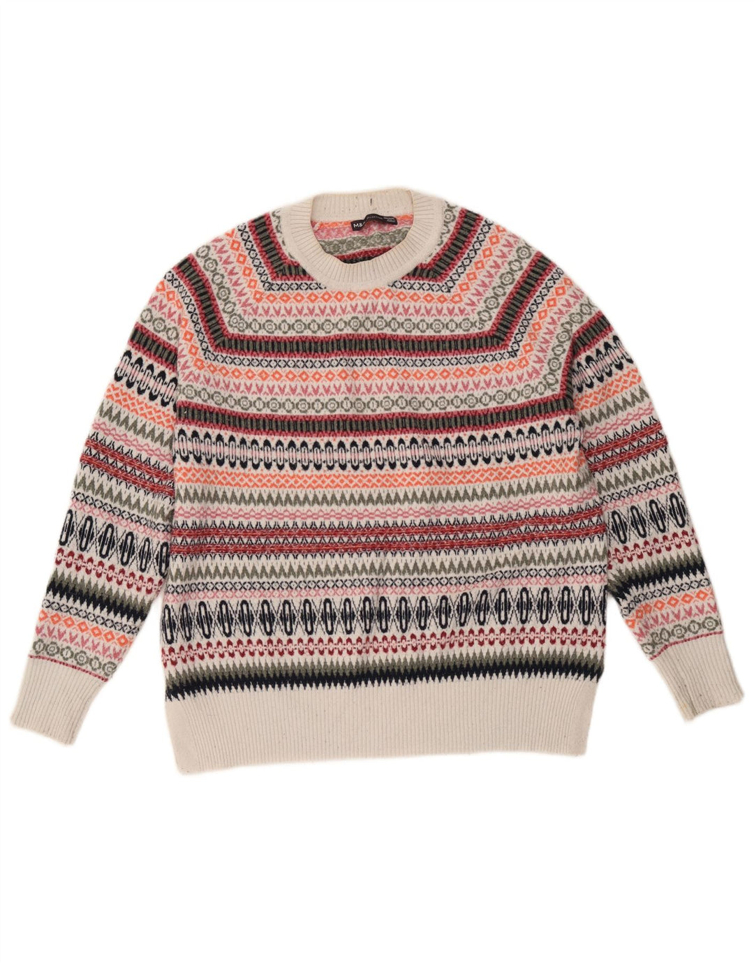 Maglione maglione girocollo da donna Marks & Spencer UK 14 medio multicolore