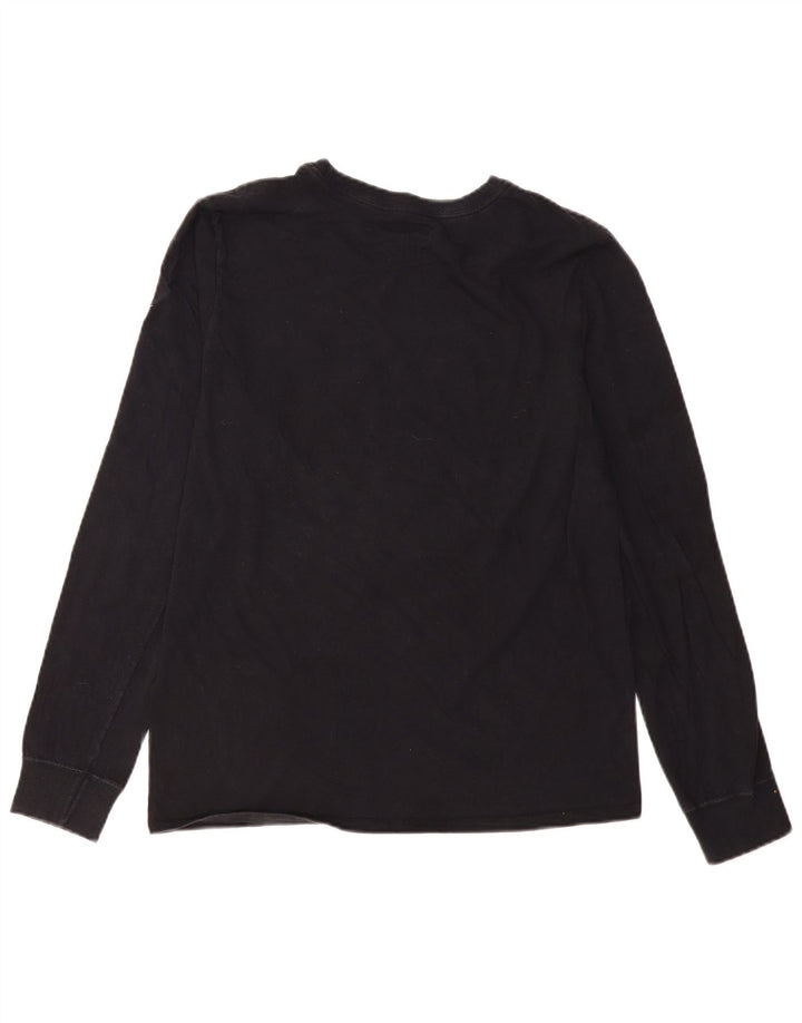 Top Nike da uomo con taglio atletico grafico, manica lunga, colore nero medio