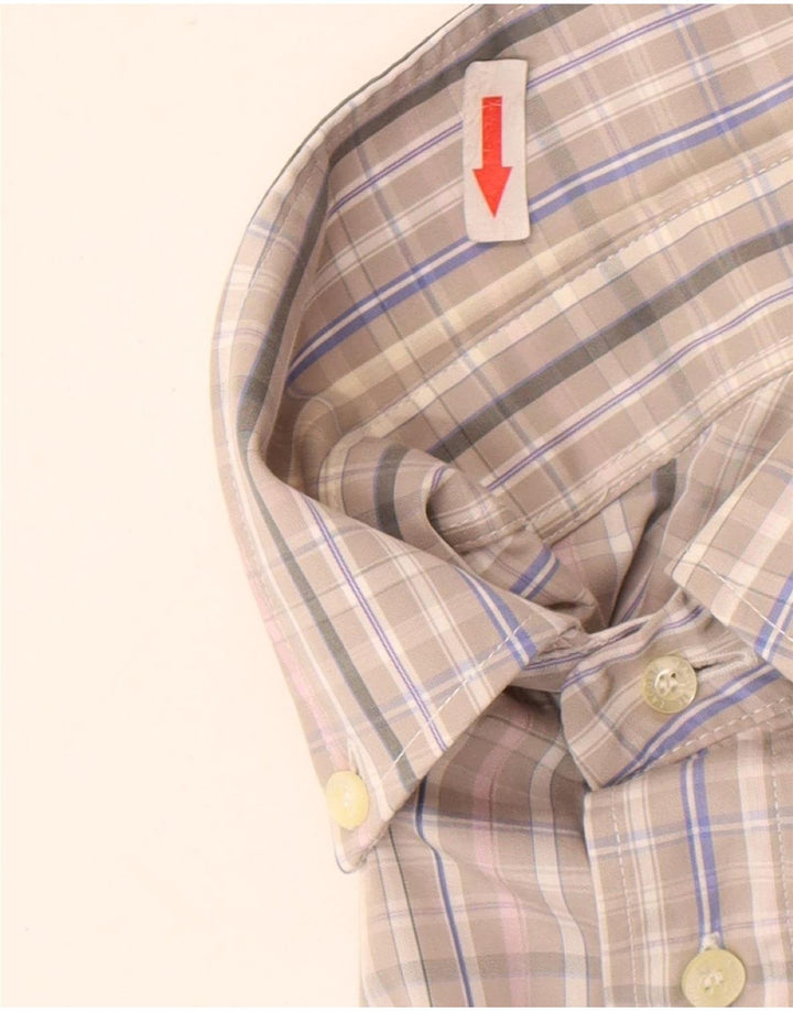 Camicia da uomo Lacoste taglia 46 2XL cotone a quadri grigio