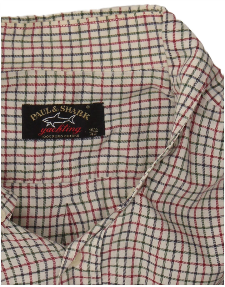 PAUL & SHARK Mens Flannel Shirt Size 16 1/2 42 Large Multicoloured Check