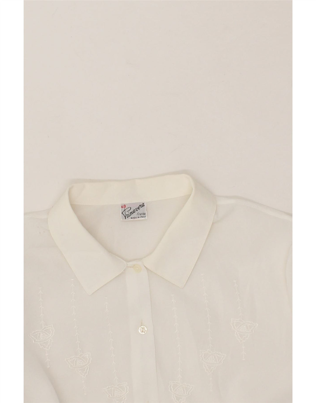 PRIMAVERA FIRENZE Womens Graphic Shirt IT 49 XL White Vintage Primavera Firenze and Second-Hand Primavera Firenze from Messina Hembry 
