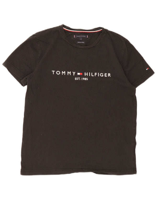 T-shirt grafica da uomo Tommy Hilfiger Top in cotone nero medio