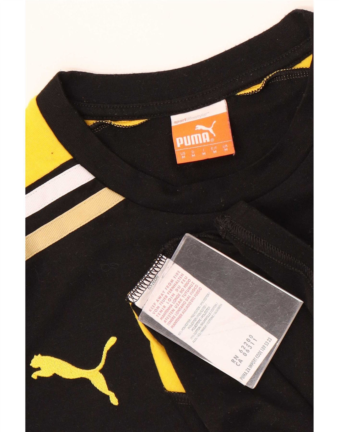 T-shirt grafica da uomo Puma Top in poliestere color block medio nero
