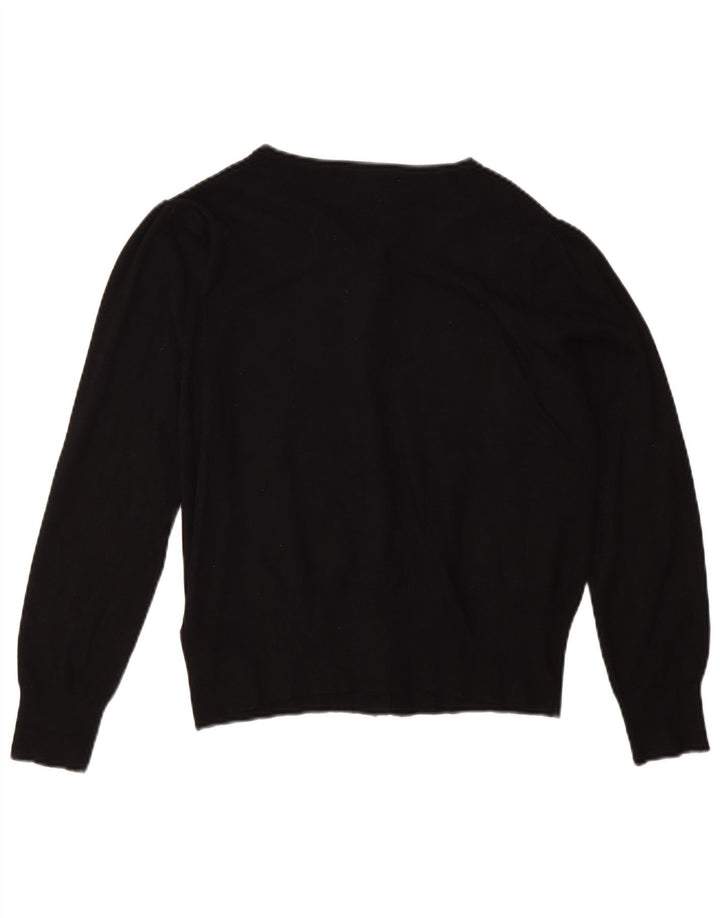 Maglione cardigan da donna Marks & Spencer UK 14 grande viscosa nera