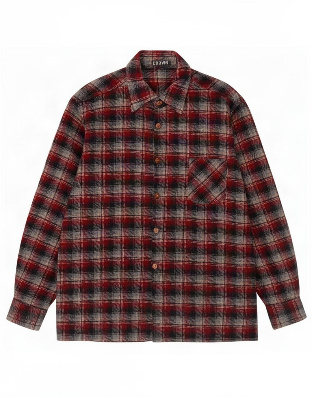 Camicia da uomo in flanella Crown a quadri rossi medi