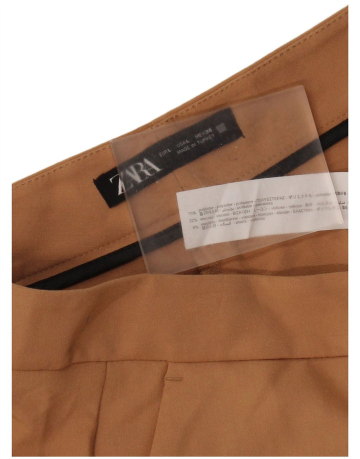 Pantaloni chino svasati da donna Zara grandi W30 L31 poliestere marrone