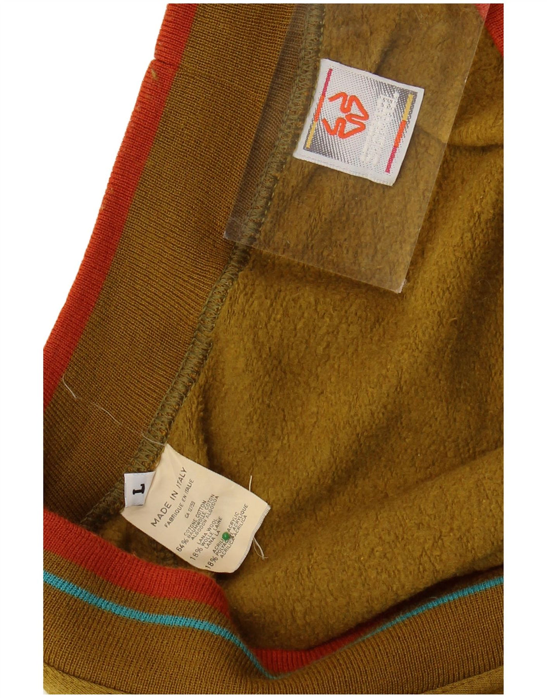 Maglione cardigan da uomo Stefanel grande cotone Fair Isle color kaki