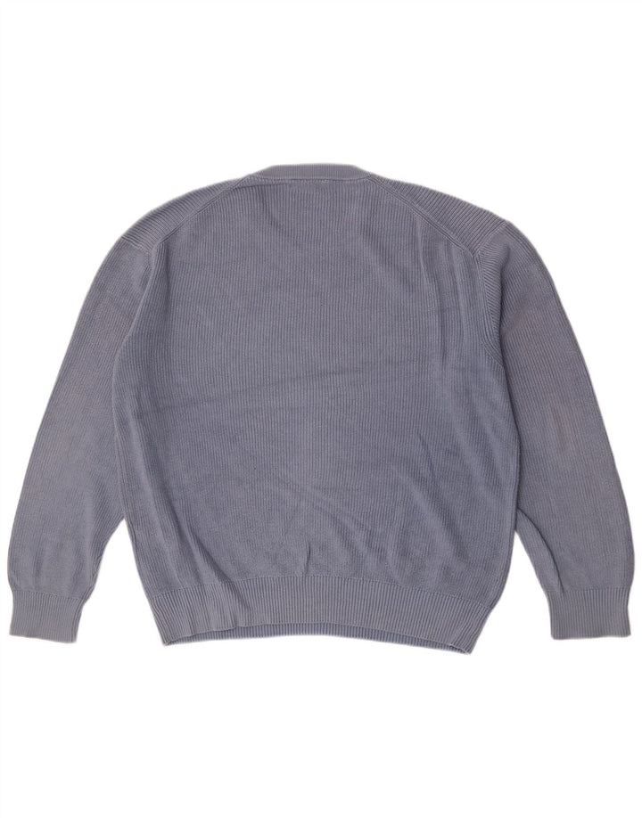 Maglione maglione girocollo da uomo Zara grande in cotone blu
