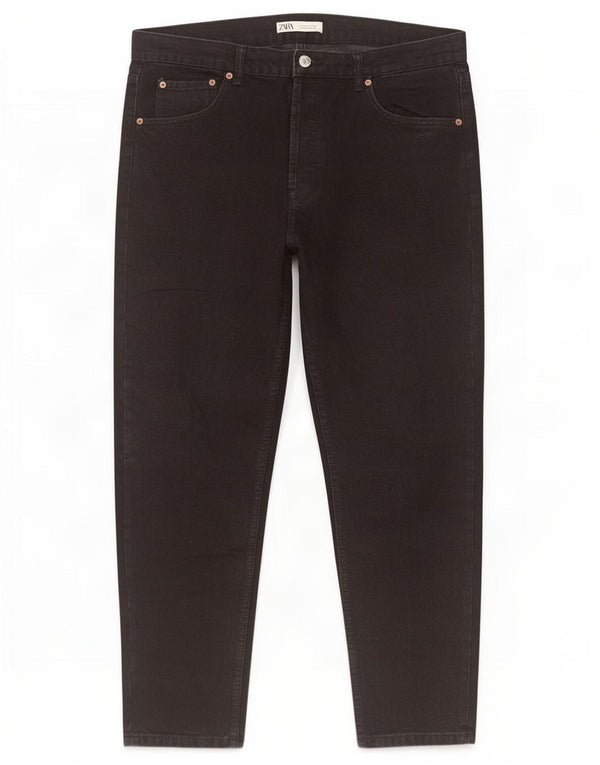 Jeans slim da uomo Zara EU 46 XL W36 L29 Nero