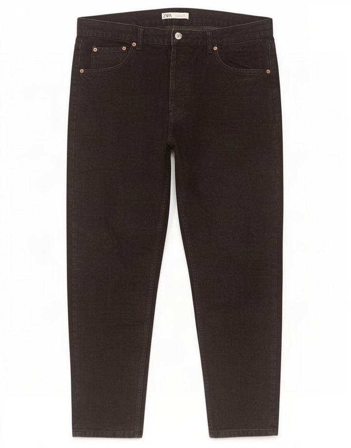 Jeans slim da uomo Zara EU 46 XL W36 L29 Nero