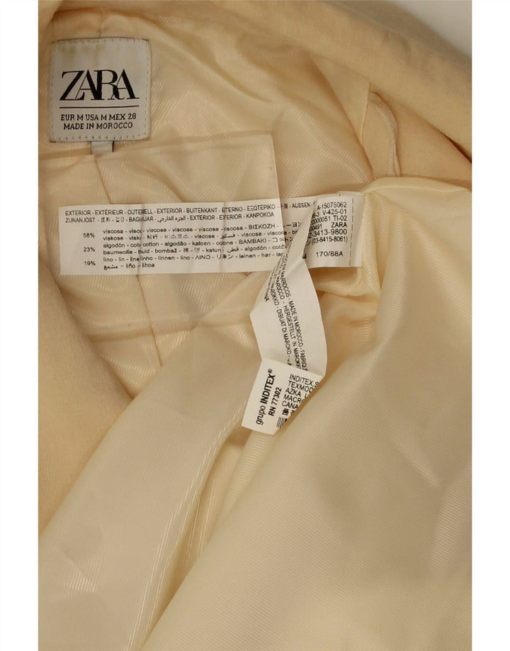 Giacca blazer doppiopetto vestibilità ampia da donna Zara UK 14 Beige medio