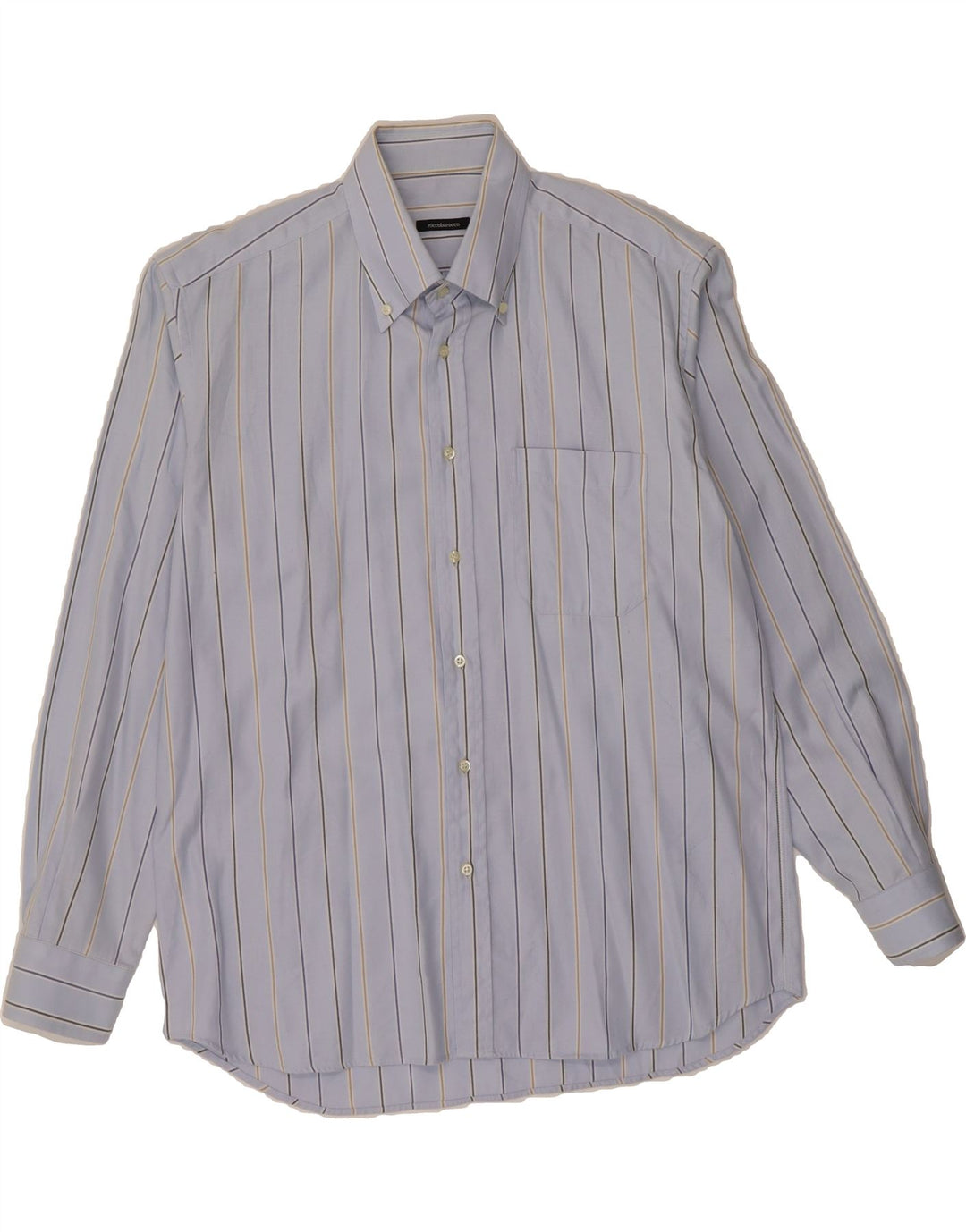 ROCCOBAROCCO Mens Shirt Size 17 44 XL Blue Striped Cotton Vintage Roccobarocco and Second-Hand Roccobarocco from Messina Hembry 