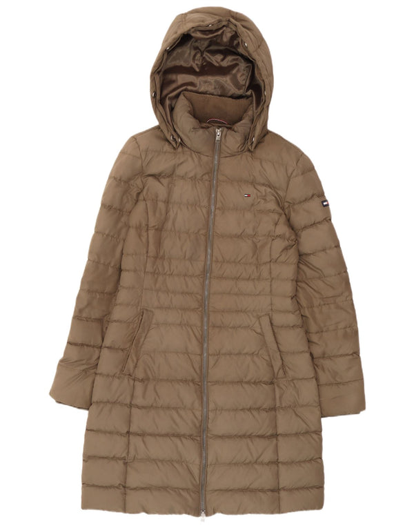 Cappotto imbottito con cappuccio da donna Tommy Hilfiger UK 14 Poliestere beige medio