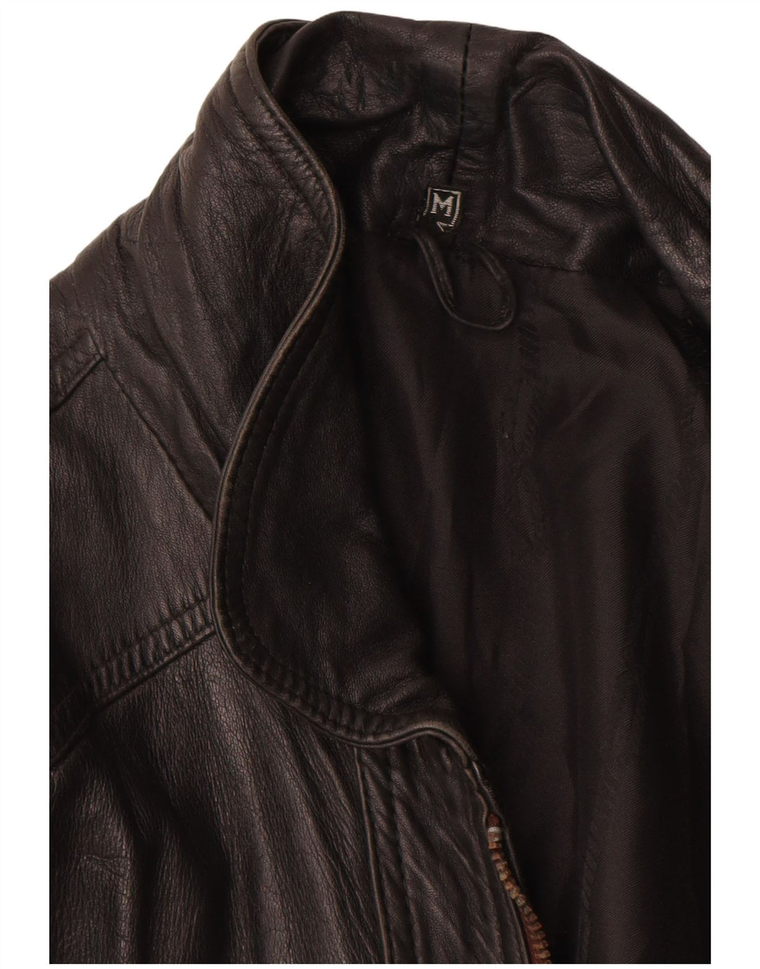 Giacca in pelle vintage da uomo UK 38 in pelle nera media