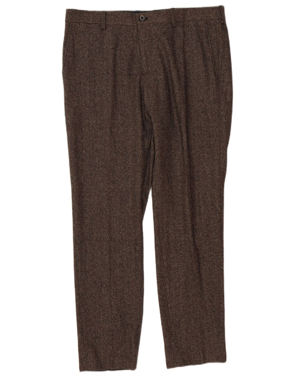Pantaloni da abito dritti da uomo Tommy Hilfiger IT 52 XL W38 L31 Marrone