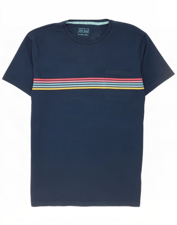 T-shirt da uomo Fat Face Top grande in cotone a righe blu navy