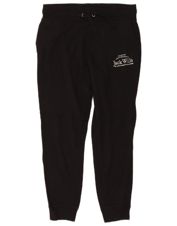 Pantaloni da tuta corti da donna Jack Wills Joggers UK 12 cotone nero medio