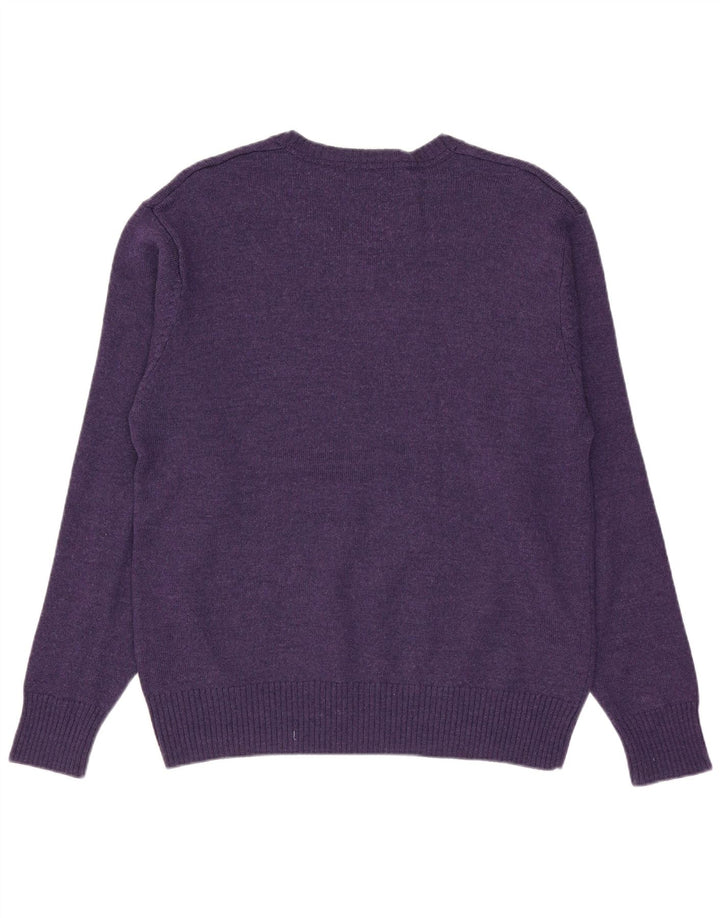 NAUTICA Maglione da uomo con scollo a V in lana merino viola medio