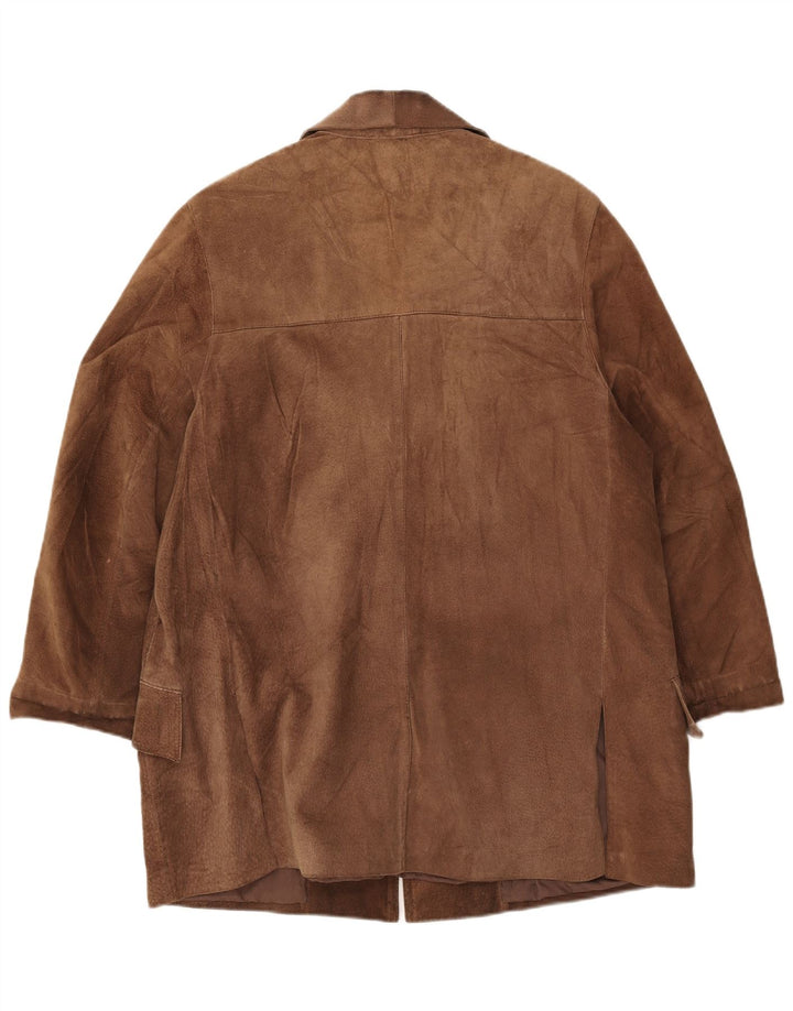 VINTAGE Mens Suede Jacket UK 40 Large Brown