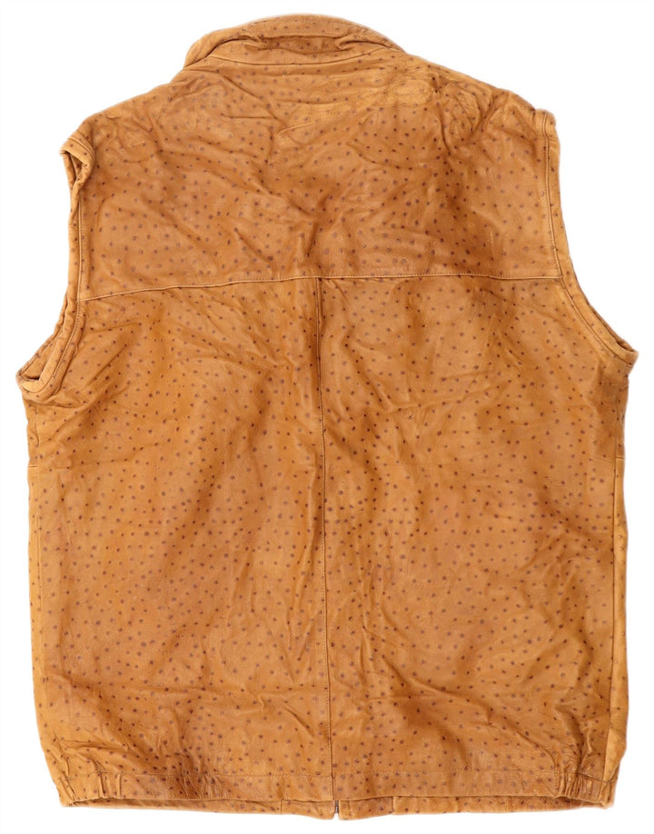 Gilet in Pelle Uomo VINTAGE IT 56 3XL Marrone Maculato