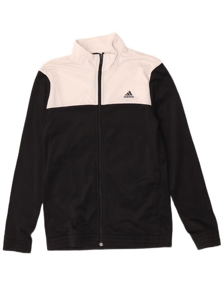 Giacca superiore della tuta antivento Adidas da ragazzo 14-15 anni Colorblock nero