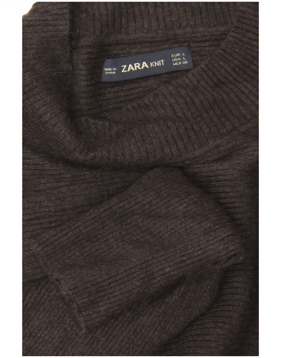 Maglione Zara da donna con collo alto e collo a pipistrello corto UK 16 grande grigio