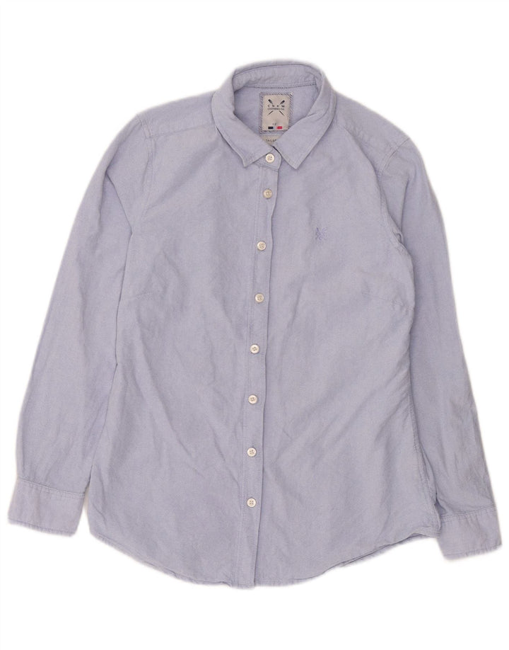 Crew Clothing Camicia su misura da donna UK 12 Cotone blu medio