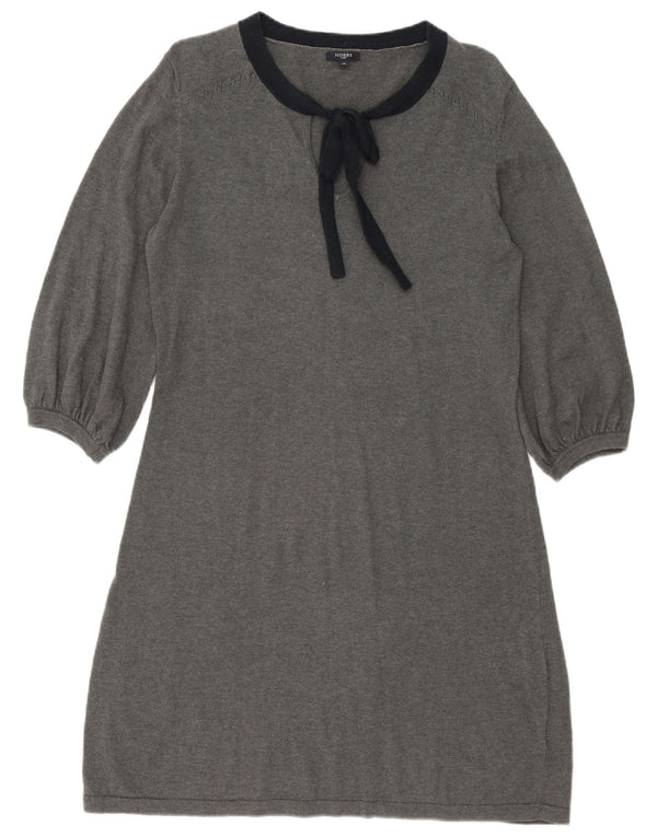 Abito maglione da donna con maniche a 3/4 Hobbs UK 14 grande cotone grigio