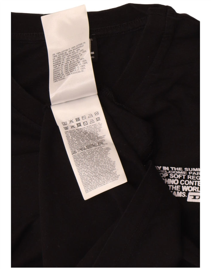 T-shirt grafica da uomo Diesel Top piccola in cotone nero