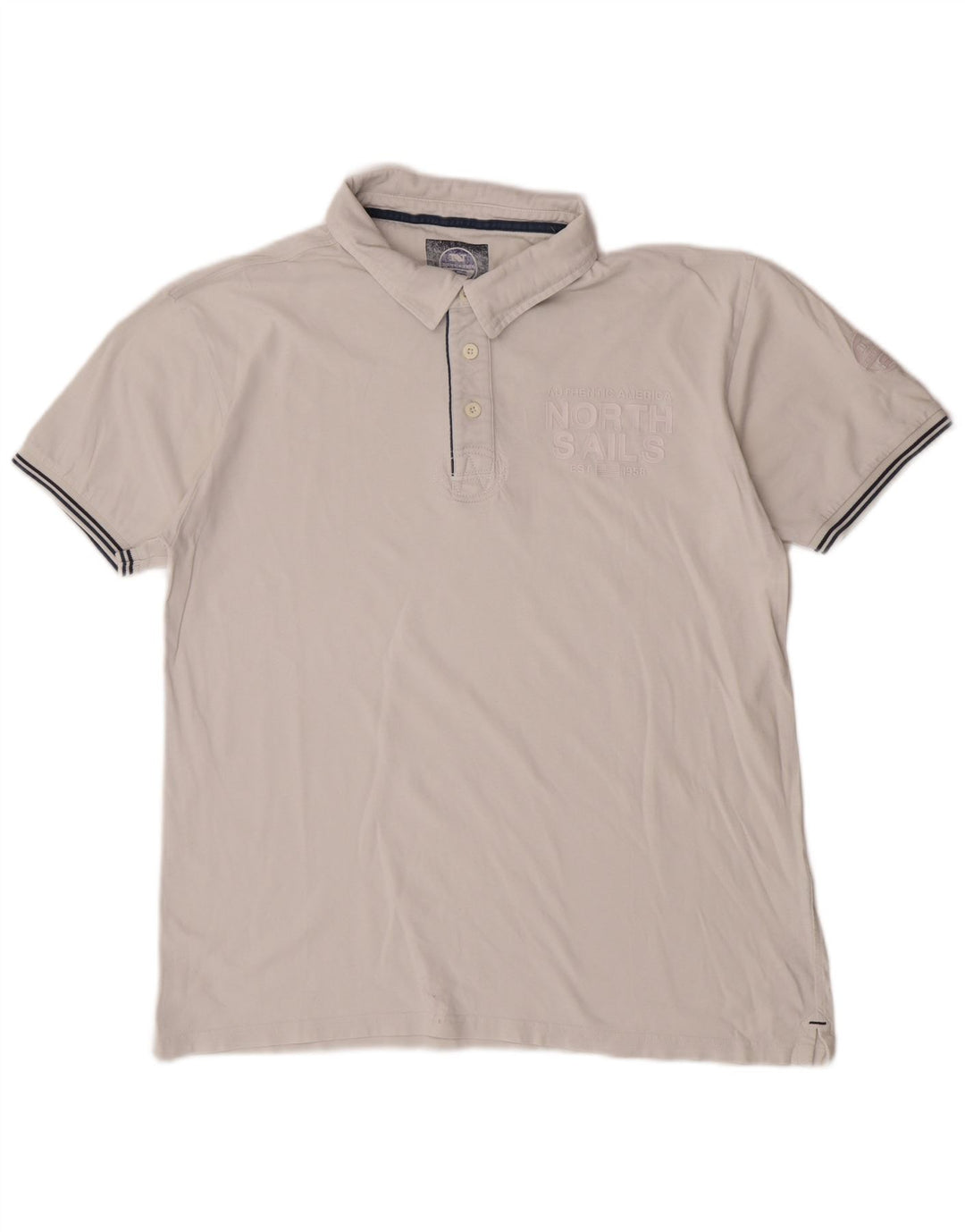Polo grafica da uomo North Sails 2XL in cotone bianco