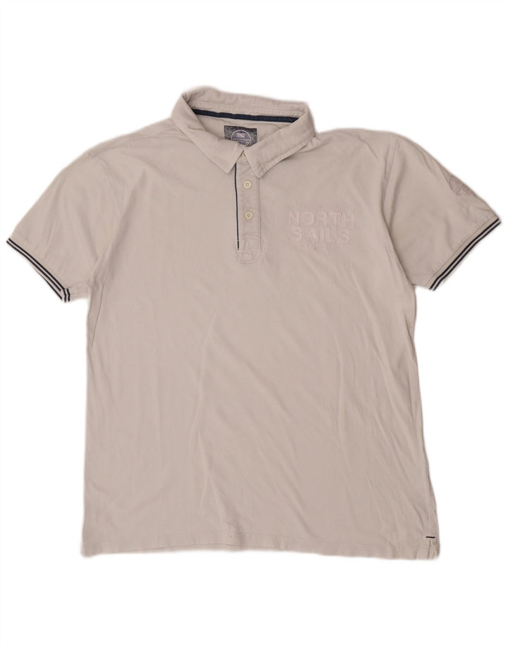 Polo grafica da uomo North Sails 2XL in cotone bianco