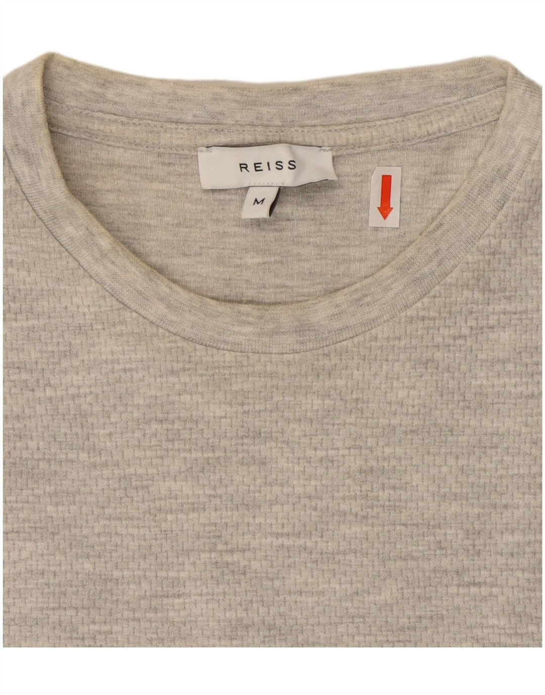 T-shirt da uomo Reiss Top in cotone chiazzato grigio medio