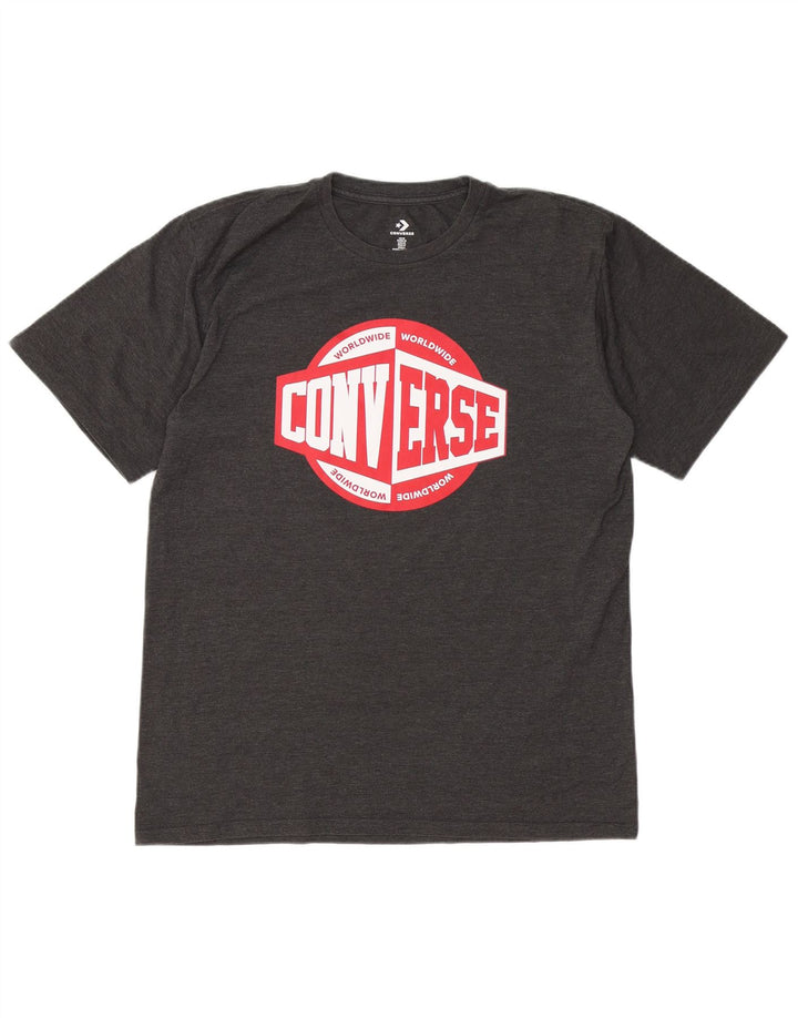 T-shirt grafica da uomo CONVERSE Top grigio medio