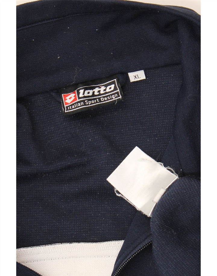 Felpa da uomo con collo con zip Lotto Maglione XL Blu navy in poliestere