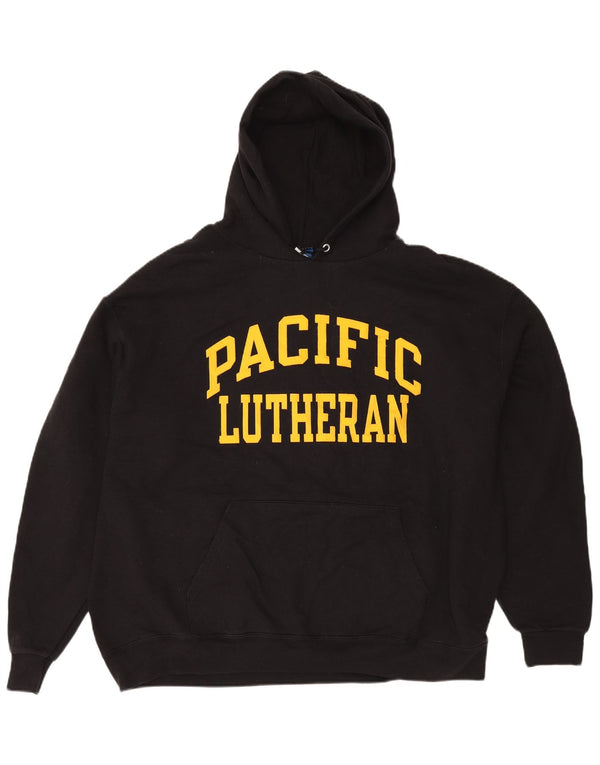 Felpa con cappuccio grafica Champion Pacific Lutheran da donna UK 20 2XL Nera