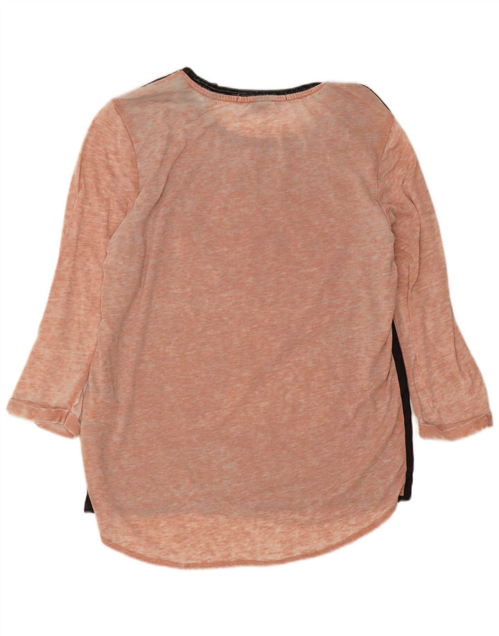 Top grafico da donna Scotch & Soda manica 3/4 taglia 1 piccolo blocco colore nero