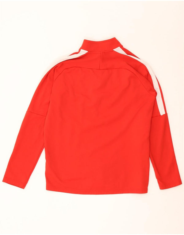 Nike Maglia da uomo Dri Fit con zip e collo a maniche lunghe in poliestere color block rosso medio
