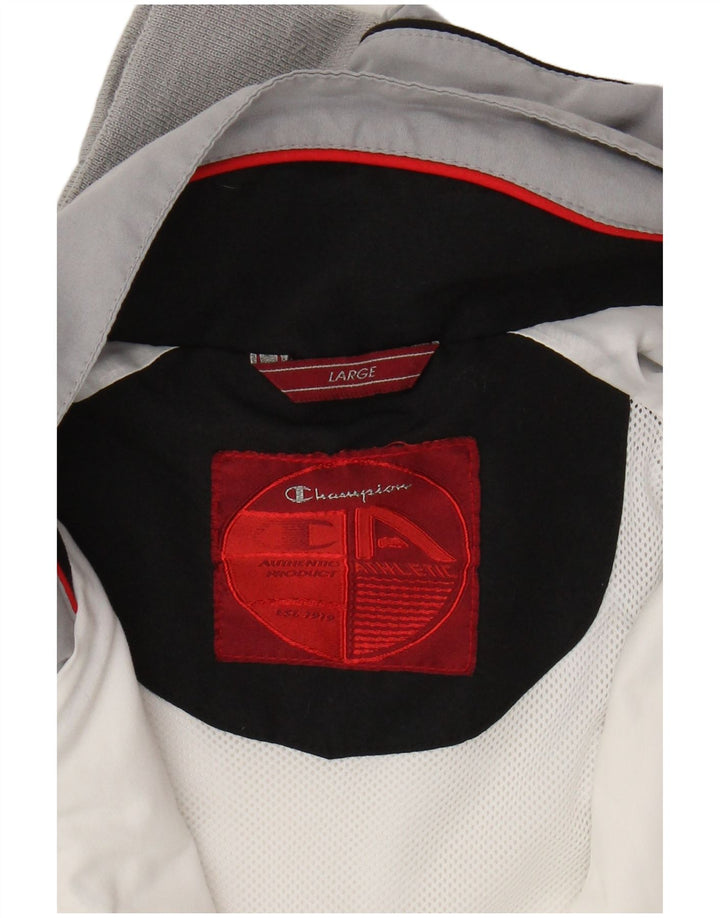 CHAMPION Giacca da tuta da uomo, grande, in poliestere color block bianco