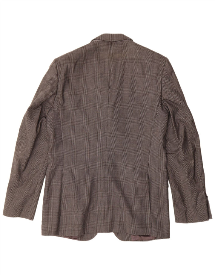 ZARA Giacca Blazer a 2 Bottoni da Uomo EU 50 Viscosa Pied De Poule Grigio Medio