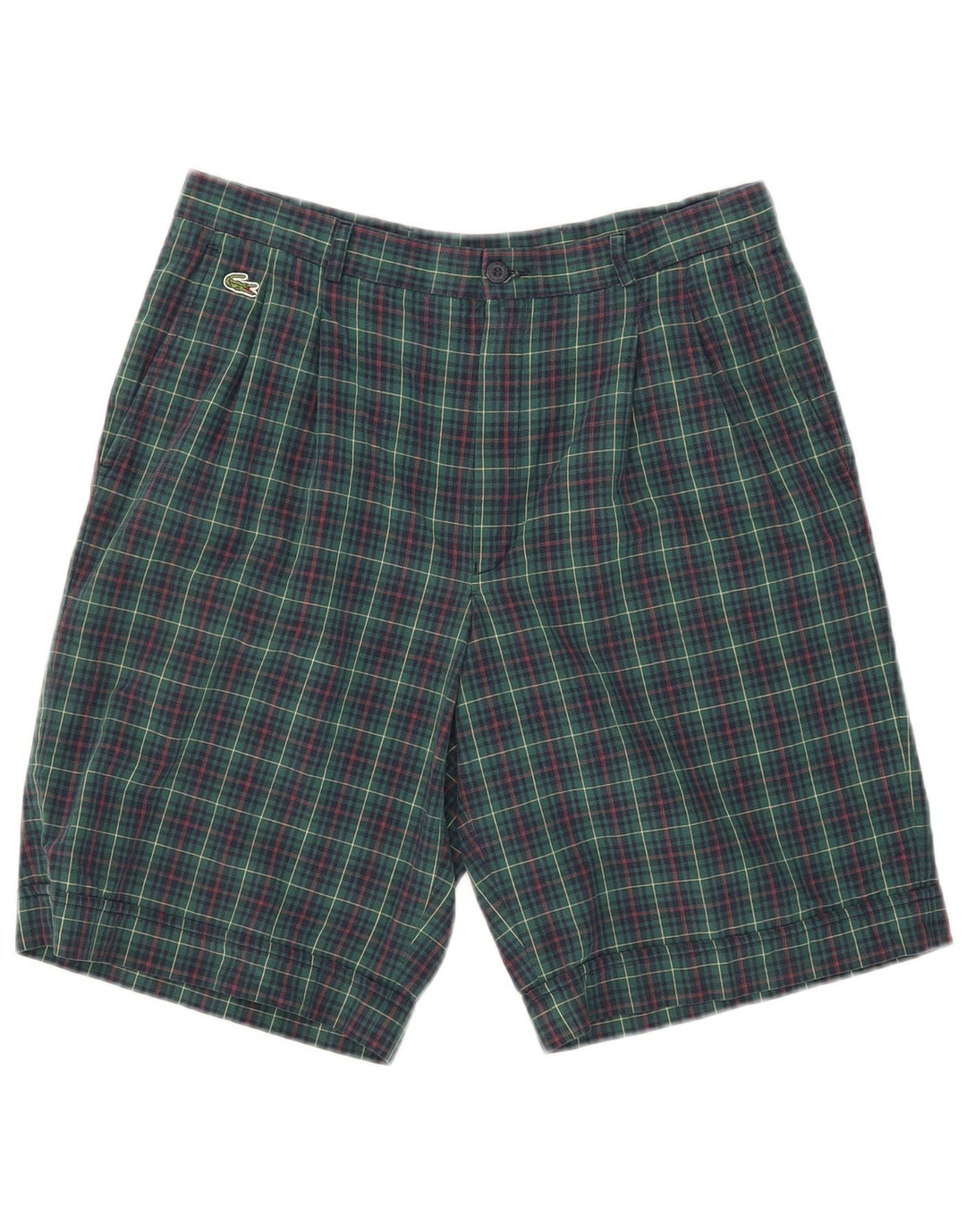 Pantaloncini chino con pegging da uomo Lacoste taglia 42 media W31 cotone a quadri verdi