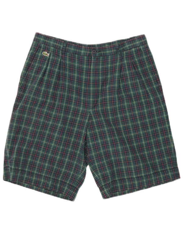 Pantaloncini chino con pegging da uomo Lacoste taglia 42 media W31 cotone a quadri verdi