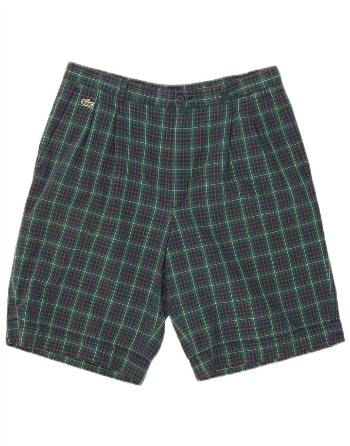 Pantaloncini chino con pegging da uomo Lacoste taglia 42 media W31 cotone a quadri verdi