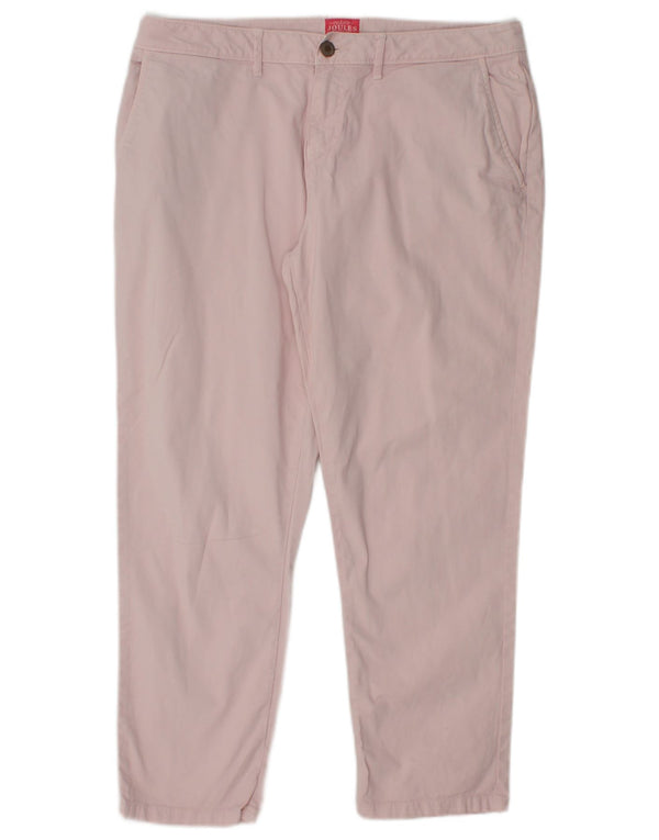 JOULES Pantaloni chino affusolati da donna UK 14 Large W32 L25 Cotone rosa
