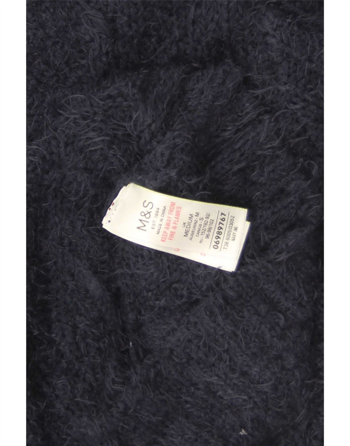 Maglione cardigan da donna Marks & Spencer UK 14 Poliestere blu navy medio