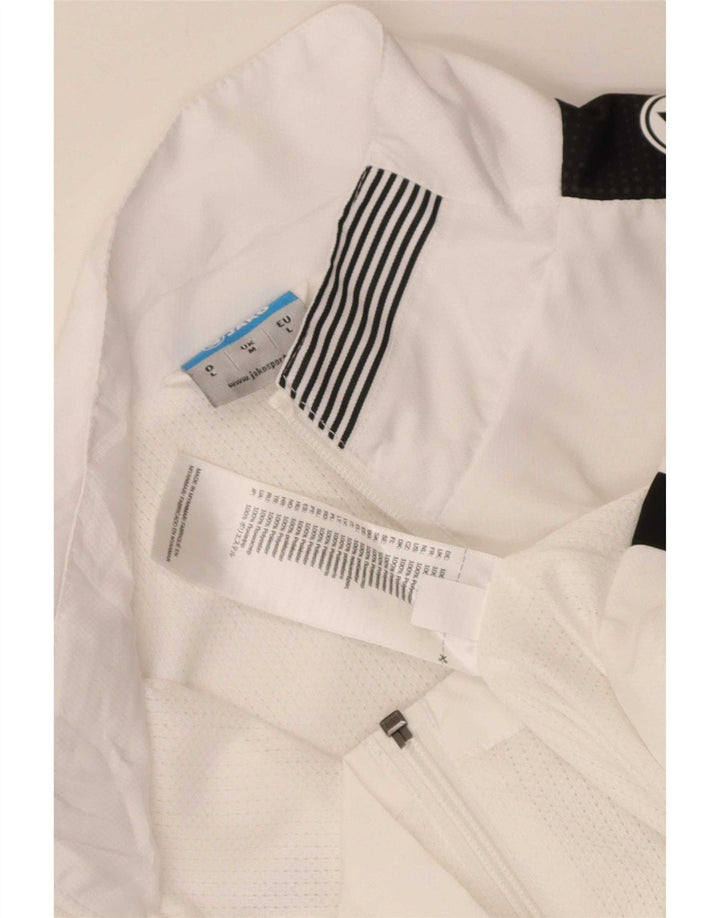 Jako Giacca da tuta grafica da uomo in poliestere color block bianco medio