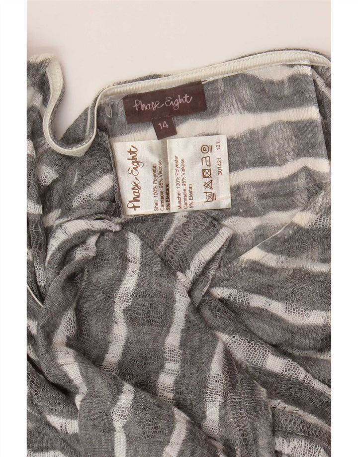Top tunica a maniche lunghe da donna Phase Eight UK 14 Grigio medio a righe